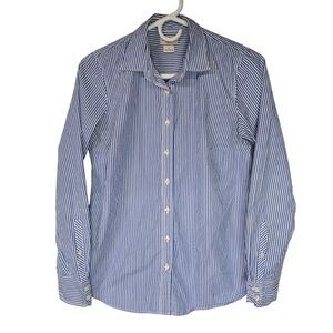 Classic Blue White Striped Women’s Button Down Shirt